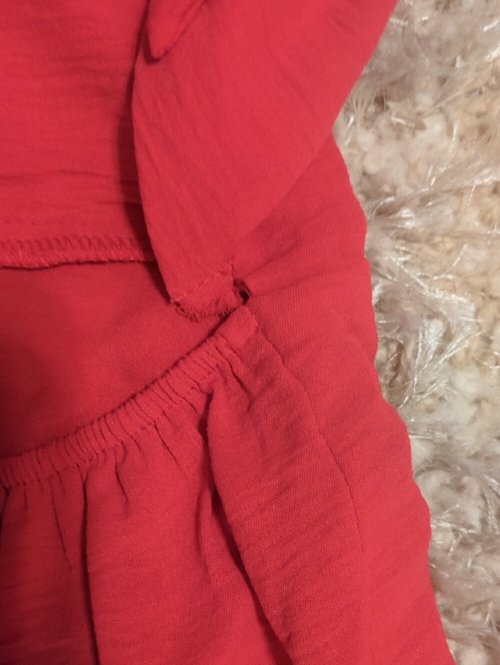 Source Unknown Red Ruffle Hem Spaghetti Strap Dress - Picture 5 of 5